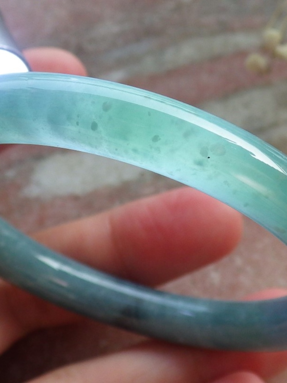 53mm Certified Hand Carved Natural Burma A JADE Circle Jadeite Bangle Bracelet